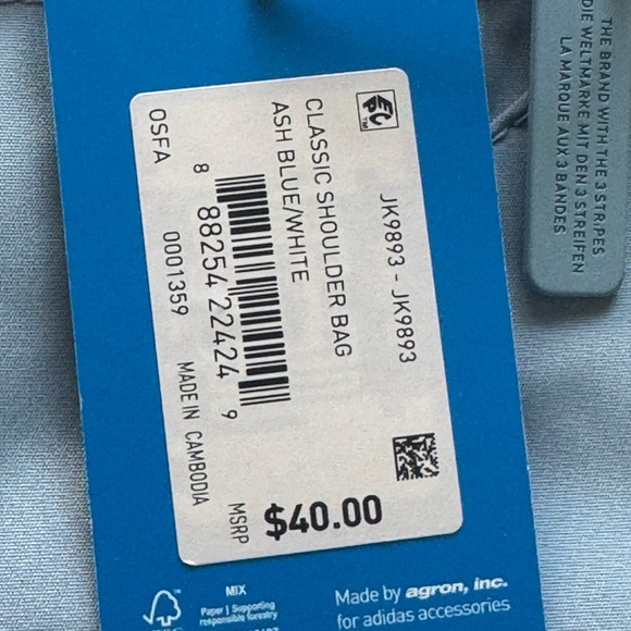 Adidas Sky Blue Shoulder Bag - Picture 3 of 3